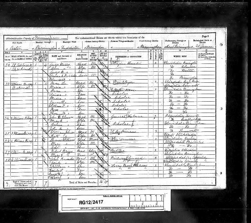 Lee (William Thomas) 1891 Census